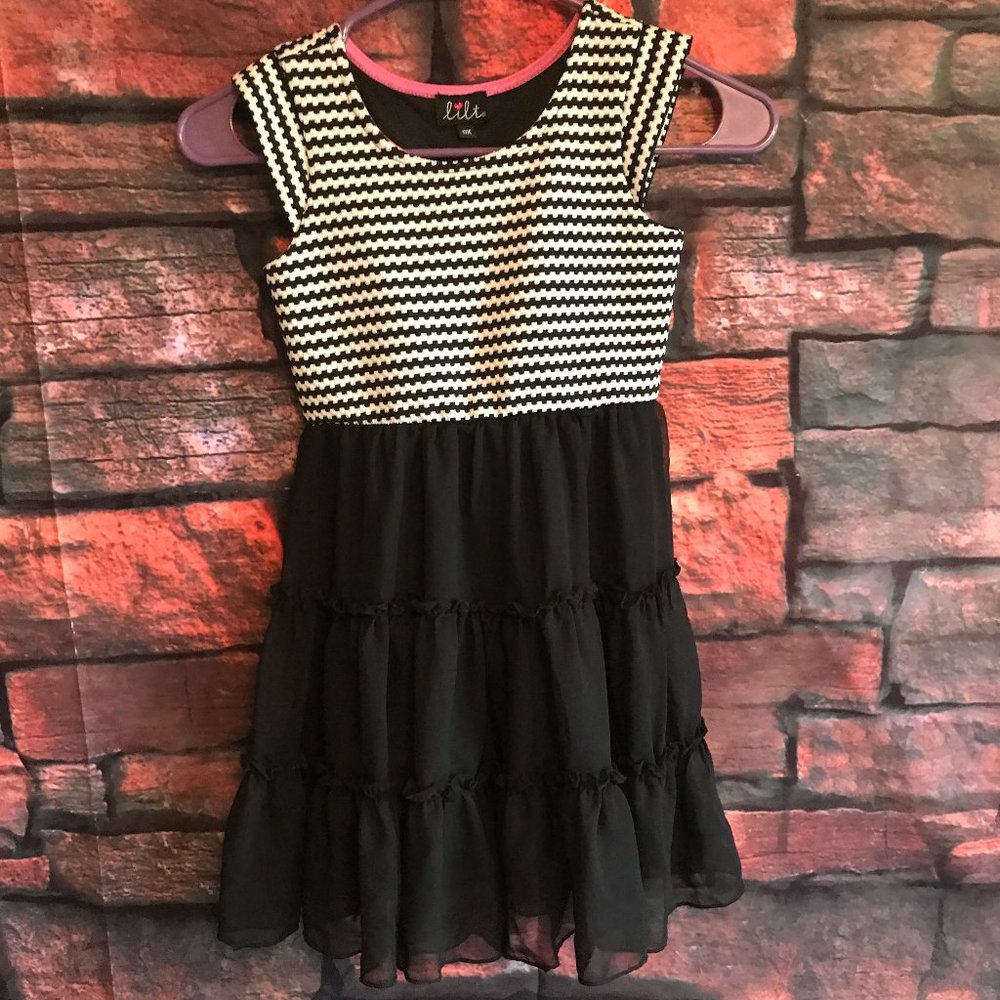 Lilt black and white girls dress size 6x